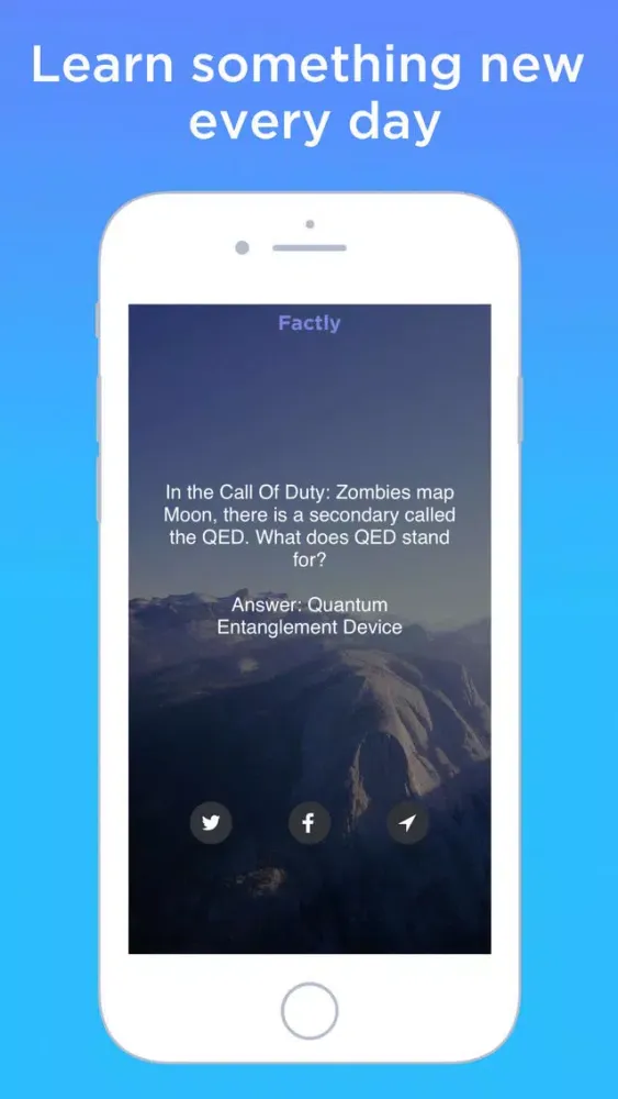 Capturas de tela do Factly - Daily random facts