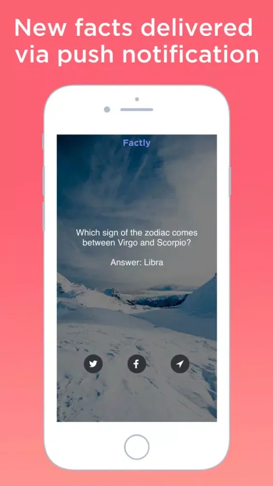 Capturas de tela do Factly - Daily random facts