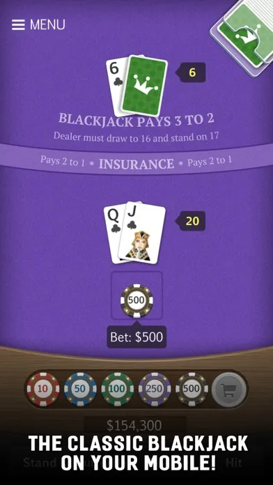 Tangkapan skrin Royal Blackjack Casino 21