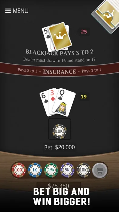 Tangkapan skrin Royal Blackjack Casino 21