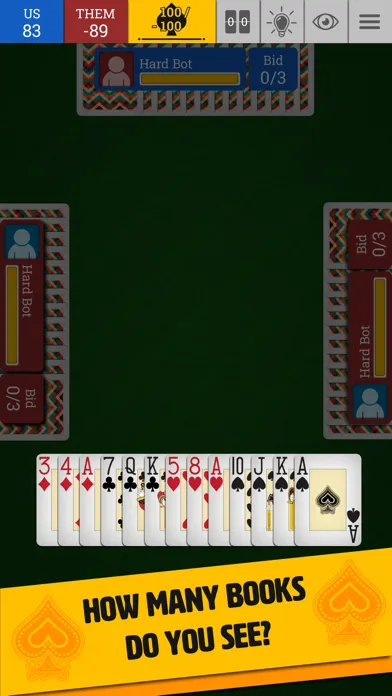 Ảnh chụp màn hình của Spades Trickster Game Jogatina