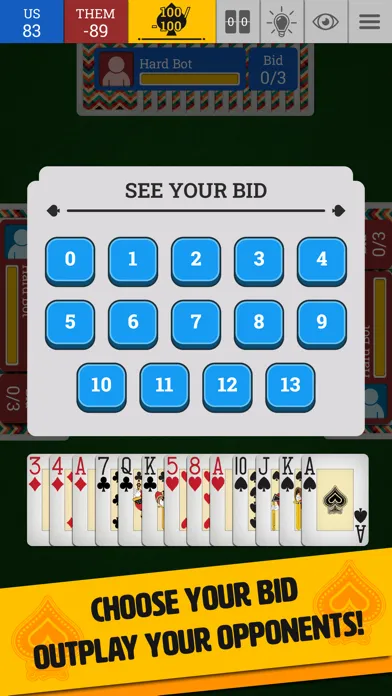 Ảnh chụp màn hình của Spades Trickster Game Jogatina