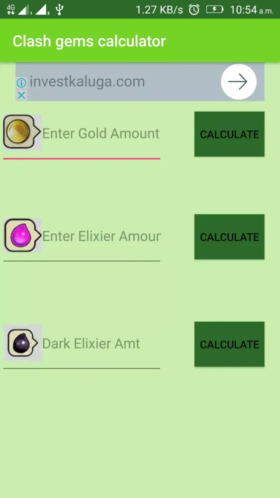 Zrzuty ekranu Clash Gems Calculator
