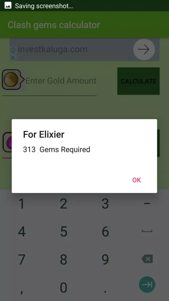 Zrzuty ekranu Clash Gems Calculator