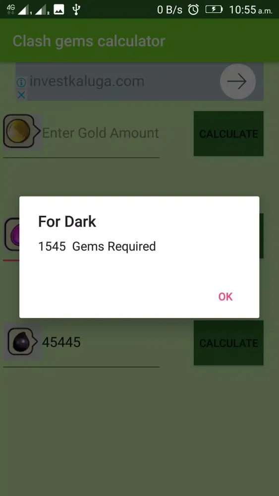 Zrzuty ekranu Clash Gems Calculator