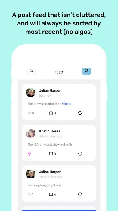 Tangkapan layar Spark - Simply Social Media