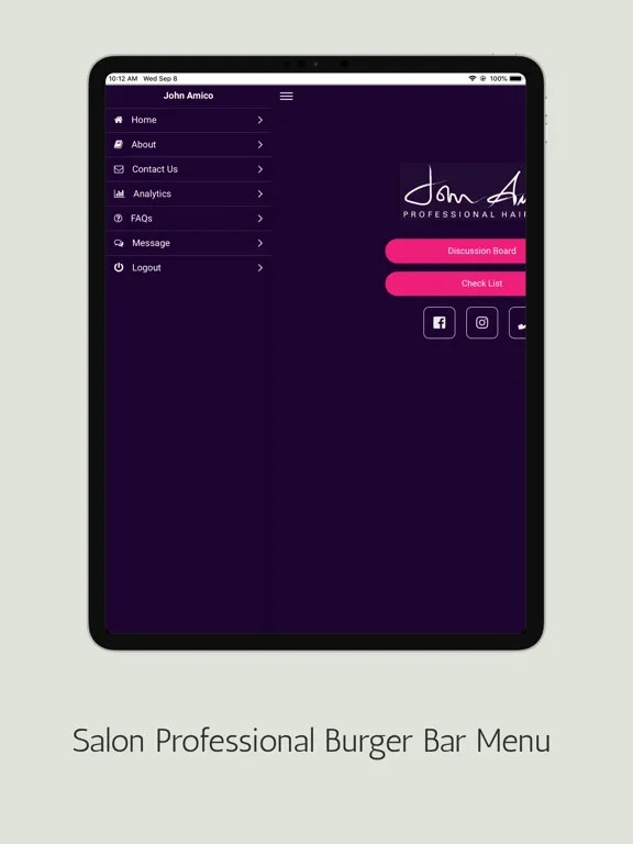 ภาพหน้าจอของ John Amico Haircare iPad 
