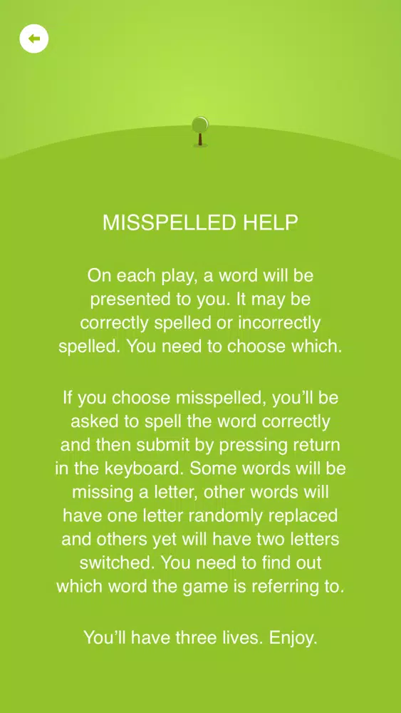Tangkapan layar Misspelled