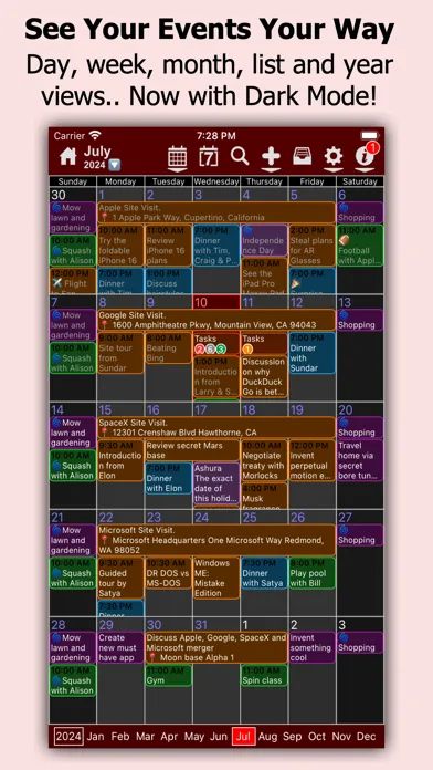 Capturas de tela do myCal PRO Planner