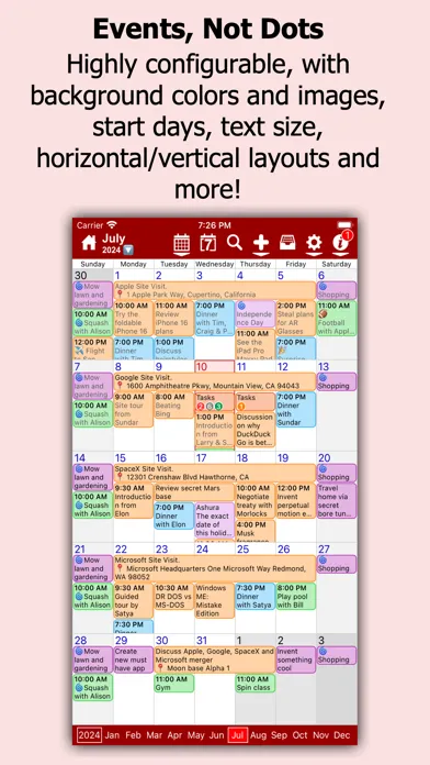 Capturas de tela do myCal PRO Planner