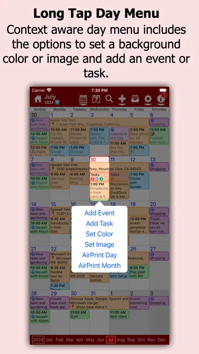 Capturas de tela do myCal PRO Planner