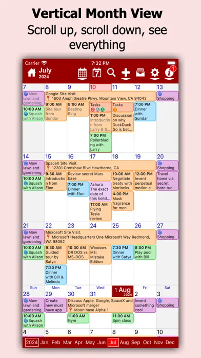 Capturas de tela do myCal PRO Planner
