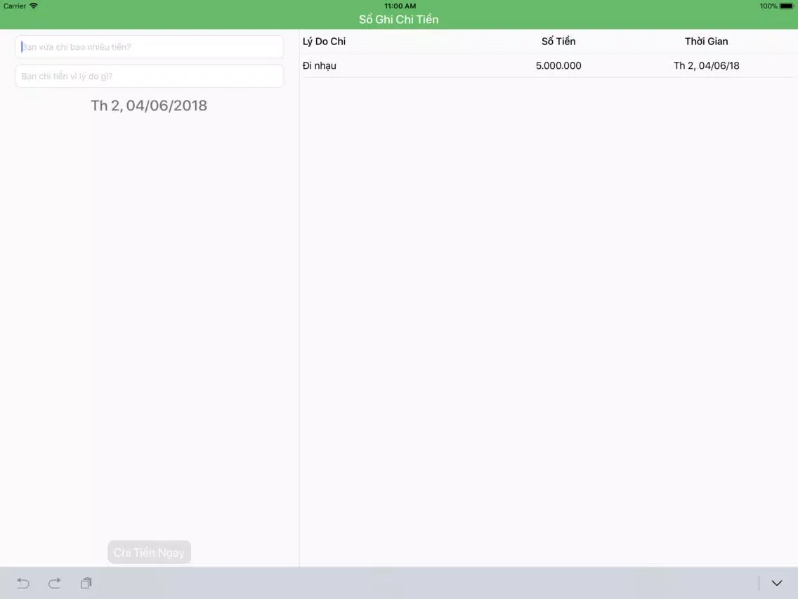 Sổ tay ghi chép thu chi iPad  Screenshots