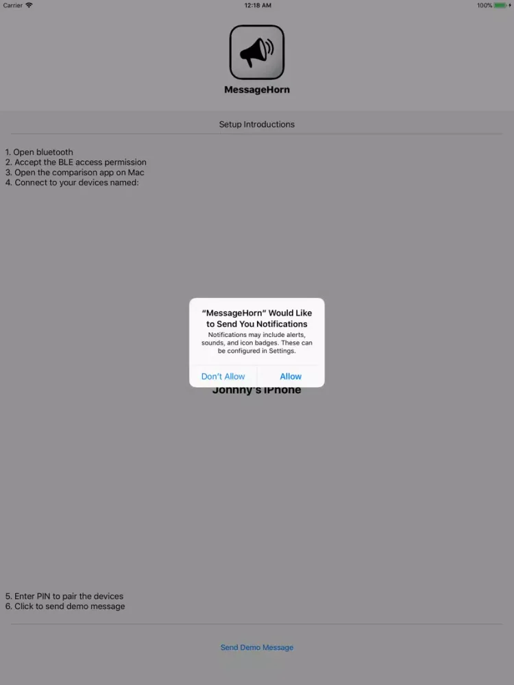 Captures d'écran de MessageHorn iPad 