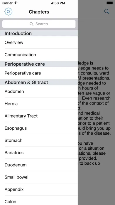 Capturas de tela do Surgeon's Brain : A General Surgery Reference Companion