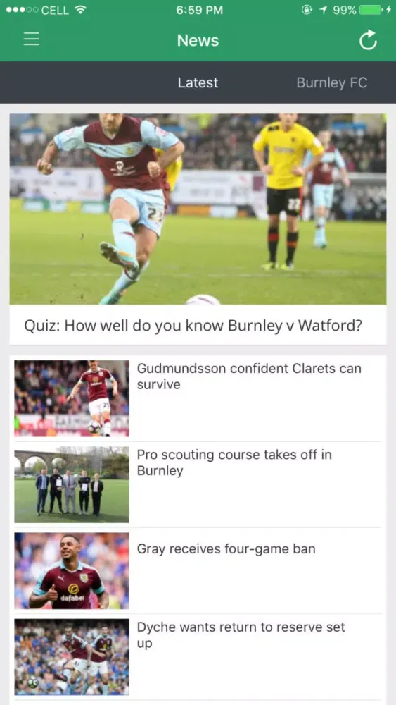 Burnley Express Football App 스크린샷