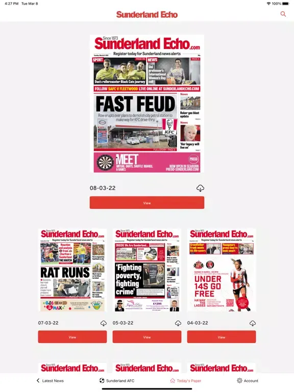 صور The Sunderland Echo Newspaper iPad 