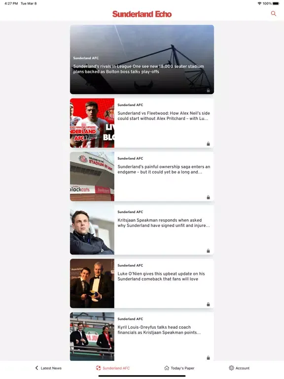 صور The Sunderland Echo Newspaper iPad 