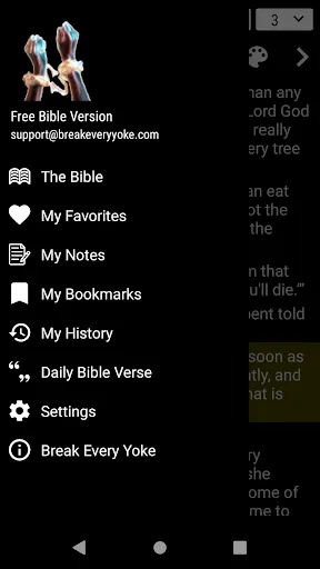 Tangkapan layar Free Bible Version (FBV)