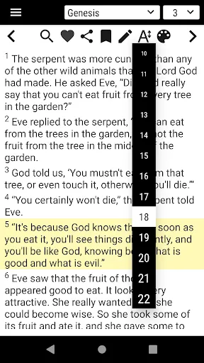 Tangkapan layar Free Bible Version (FBV)