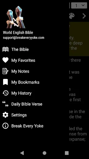 Capturas de tela do World English Bible
