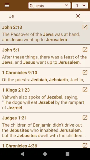 Capturas de tela do World English Bible