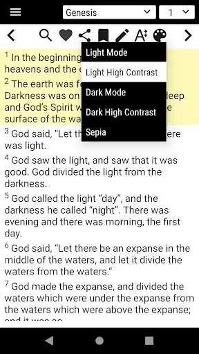 Capturas de tela do World English Bible