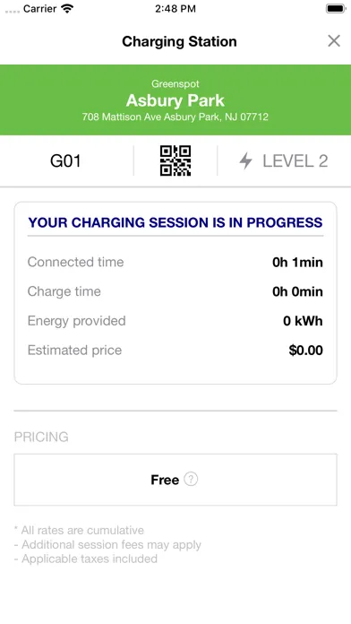 Capturas de tela do Greenspot EV Charging