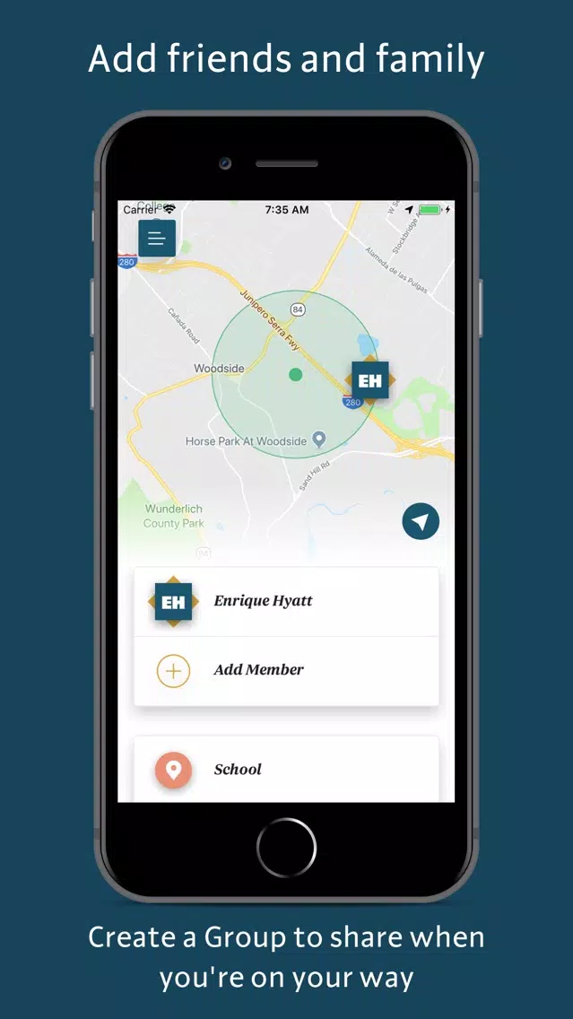 Capturas de tela do On My Way: Family GPS Tracker