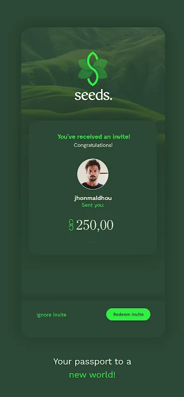 SEEDS Passport Screenshots