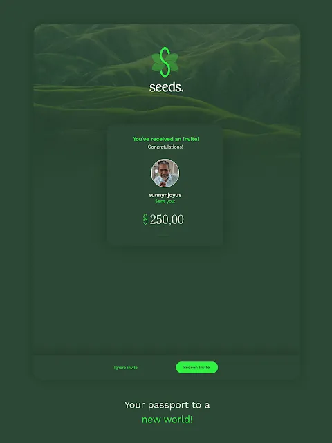 SEEDS Passport Screenshots