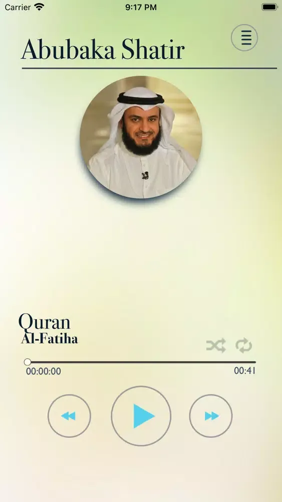 Abubakar Shateer Audio Quran Screenshots