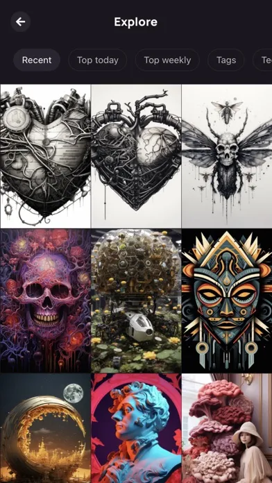 Capturas de pantalla de Whirl: AI Art Community