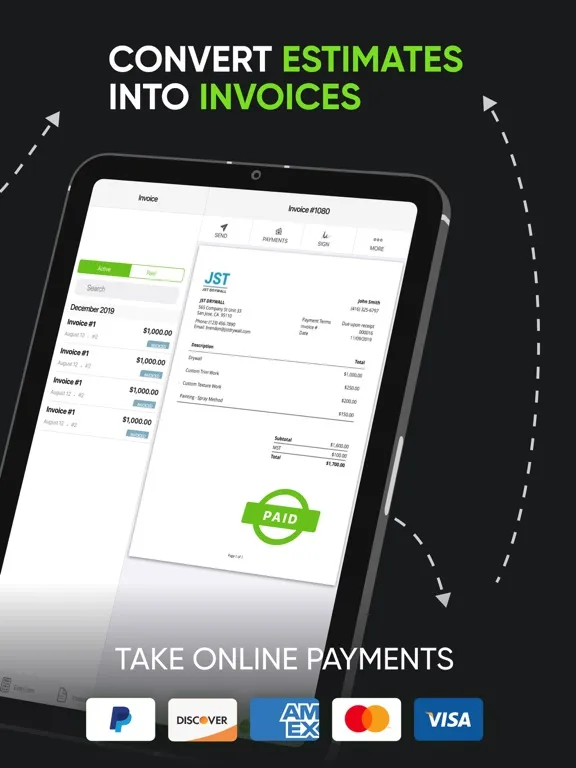 Capturas de tela do Joist: Invoice for Contractors iPad 