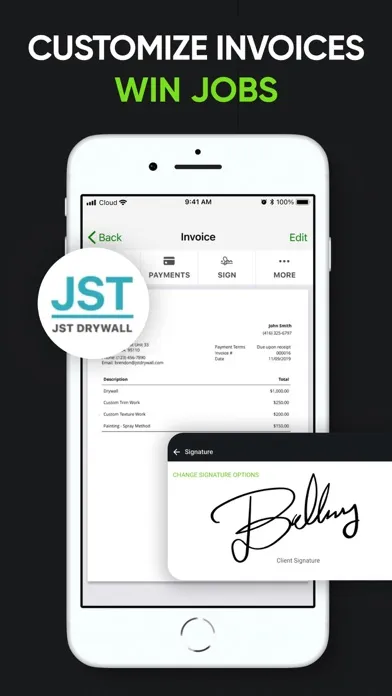 Capturas de tela do Joist: Invoice for Contractors