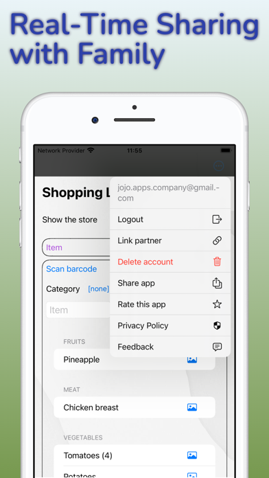 Shared Groceries Shopping List سکرین شاٹس