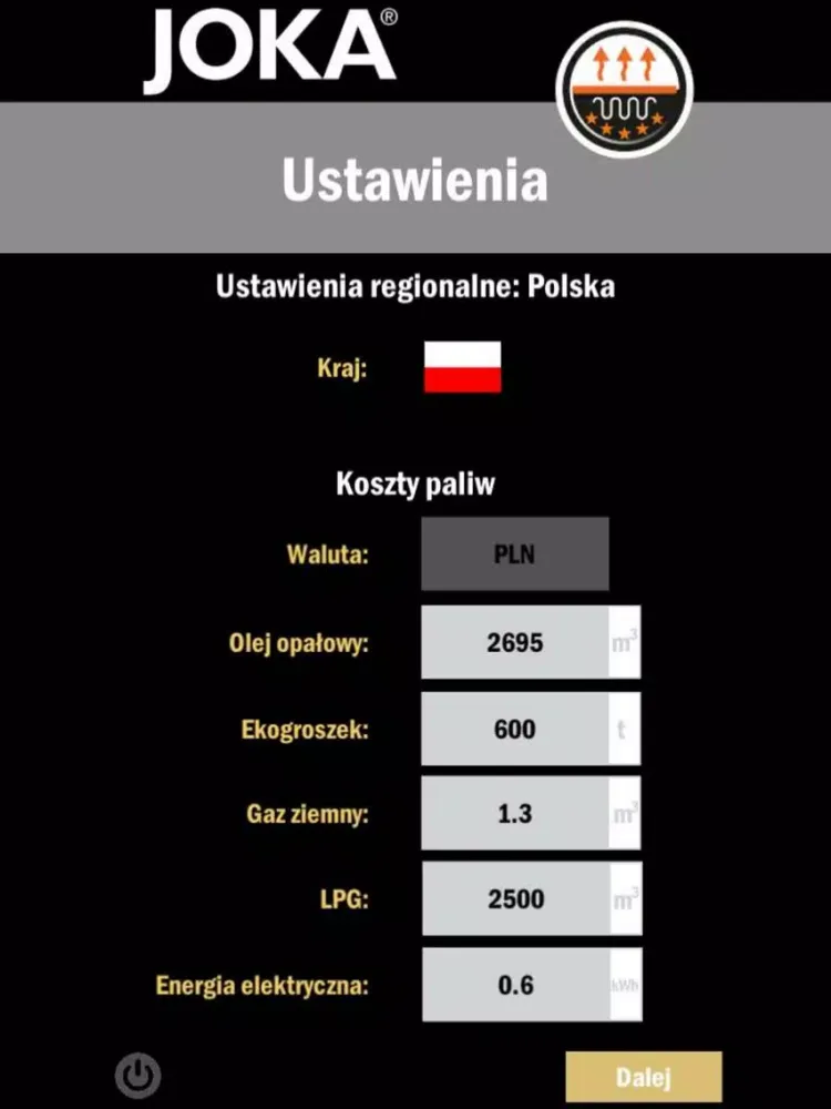 Kalkulator ogrzewania Joka iPad  Ekran Görüntüleri