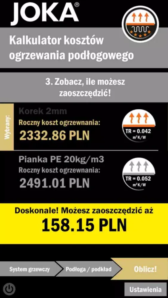 Kalkulator ogrzewania Joka Ekran Görüntüleri