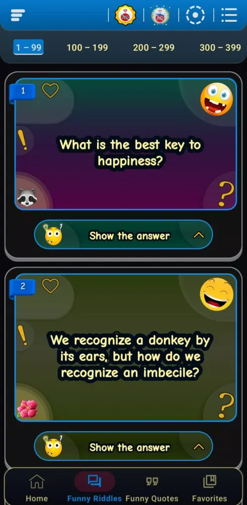 ภาพหน้าจอของ Fun Comedy Jokes Try Not Laugh