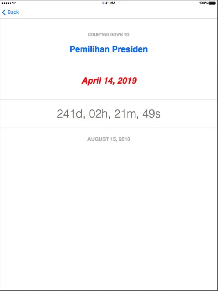 Captures d'écran de Jokowi Maruf iPad 