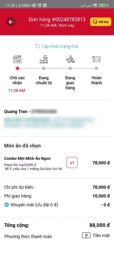 Screenshot di Jollibee Vietnam