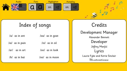 Zrzuty ekranu Jolly Phonics Songs