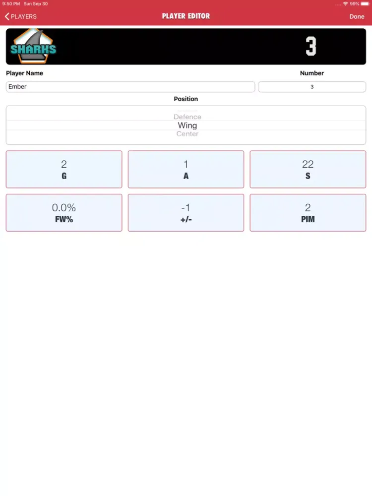 Goaliath Hockey Stats Tracker iPad  Ekran Görüntüleri
