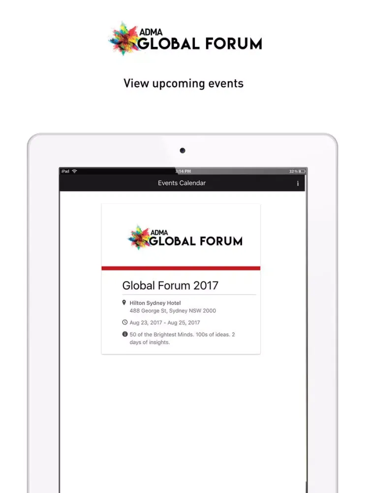ADMA Events iPad  स्क्रीनशॉट