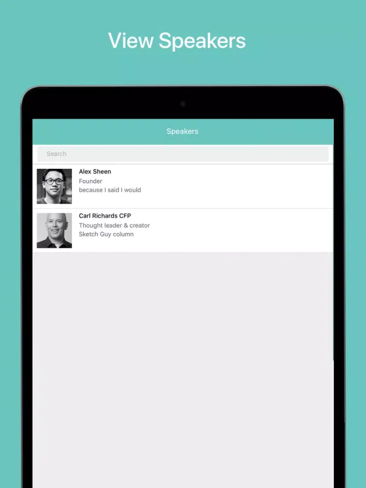 ภาพหน้าจอของ FPA Congress iPad 