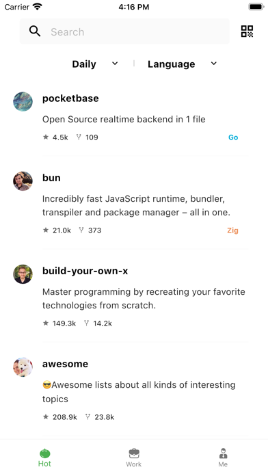 Ảnh chụp màn hình của Gitown for Github