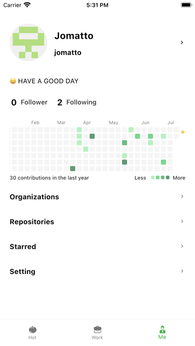 Ảnh chụp màn hình của Gitown for Github
