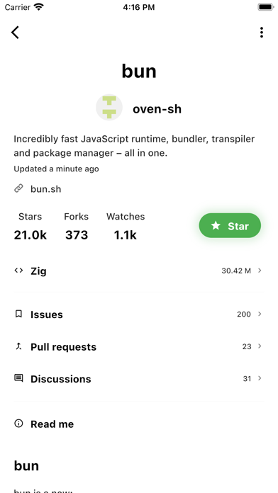 Ảnh chụp màn hình của Gitown for Github
