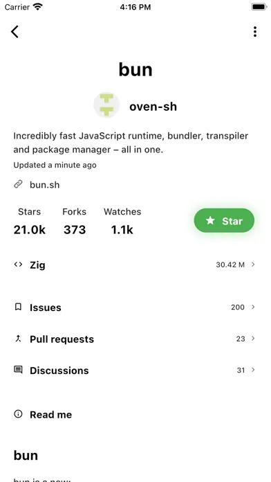 Tangkapan layar Gitown for Github