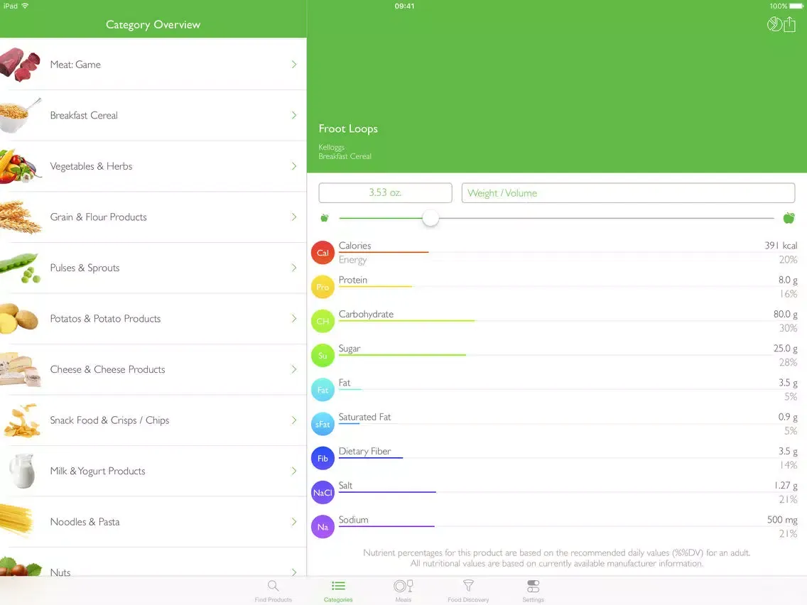 Zrzuty ekranu Supermarket Food Nutrition & Calorie Guide iPad 